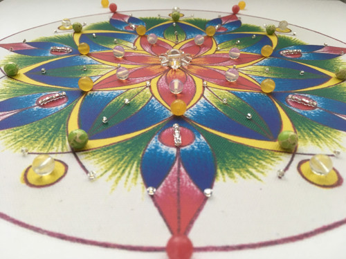 Mandala obraz “Naděje” ručně vyšívaný minerály