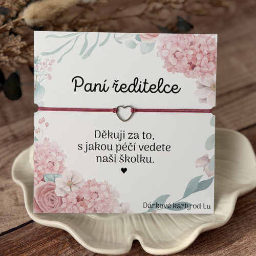 Poděkování paní ředitelce