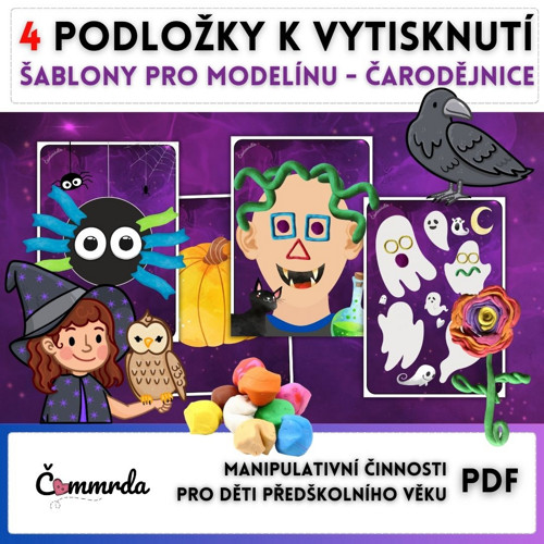 Kartičky pro modelínu - čarodějnice (PDF k tisku) — foto 1