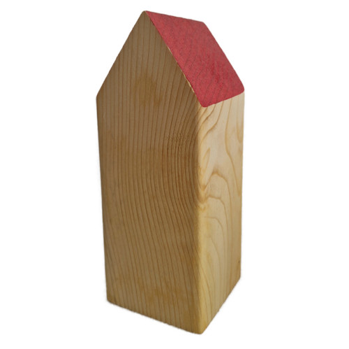 Dřevěný domeček - s červenou střechou - 18,5 cm