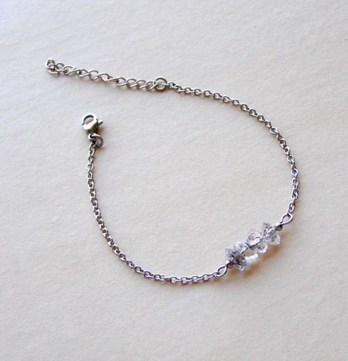 DIAMANT HERKIMER*náramek z chir. oceli