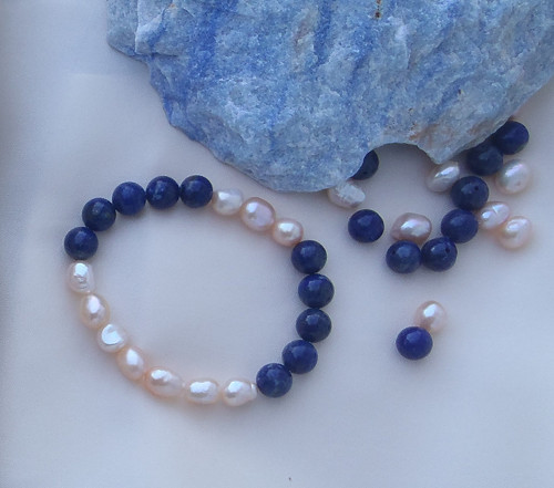 Říční perličky a lapis lazuli