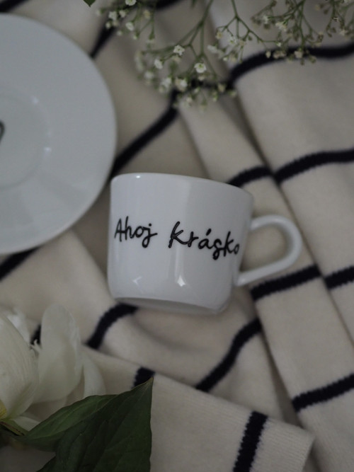 Šálek na espresso s podšálkem AHOJ KRÁSKO