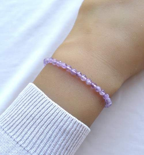 AMETYST LAVENDER*BROUŠENÝ*0.4*náramek z minerálu