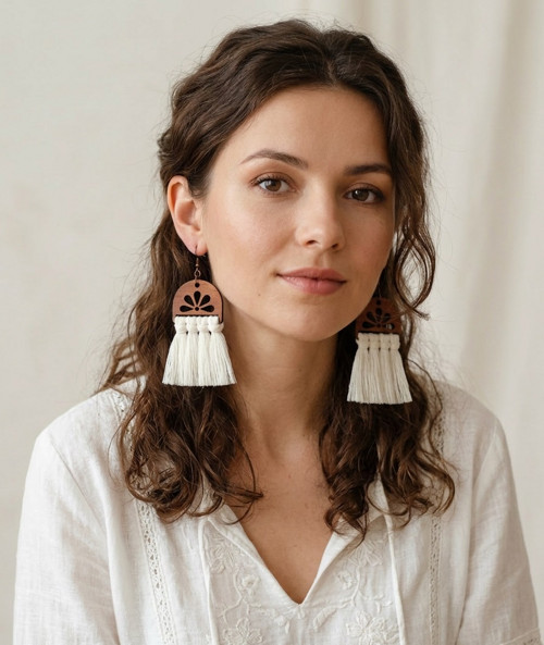 Macramé náušnice - Diana smetanová — foto 1