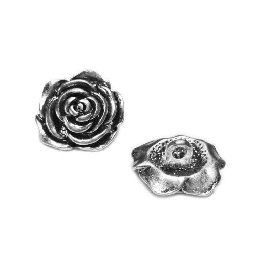 Knoflík růže starostříbrná 20mm, 1ks