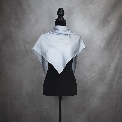 Hodvábna šatka STRIEBORNÁ, 90 x 90cm, Handmade