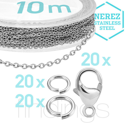 AKCE: 10m řetízek + 20x Karabinka 9mm + kroužky