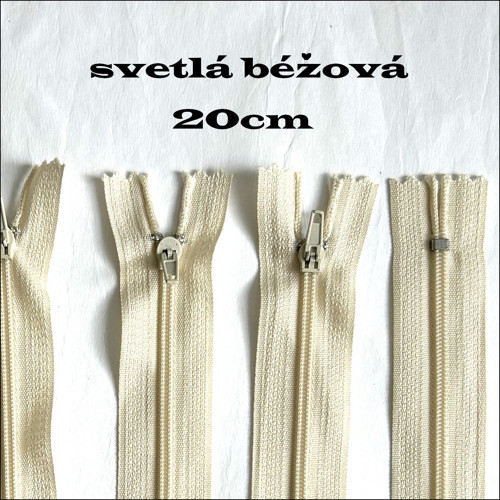 Zip - 20cm - béžový světlý — foto 1