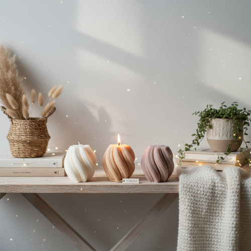Spiral twisted candle