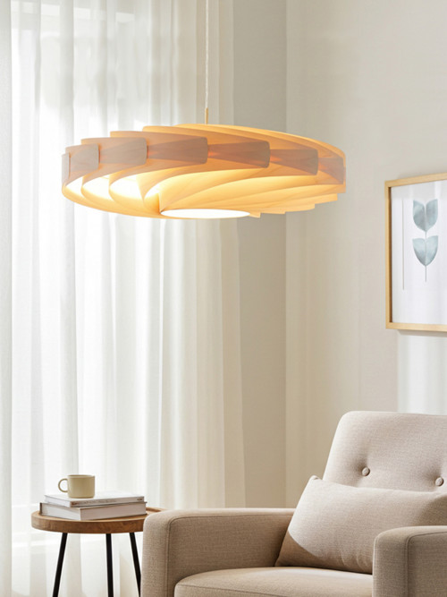 L21B, Ø 60-80 cm Visící lampa z březové dýhy