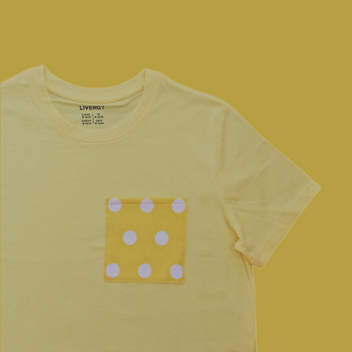Světle žluté tričko Dots Pocket