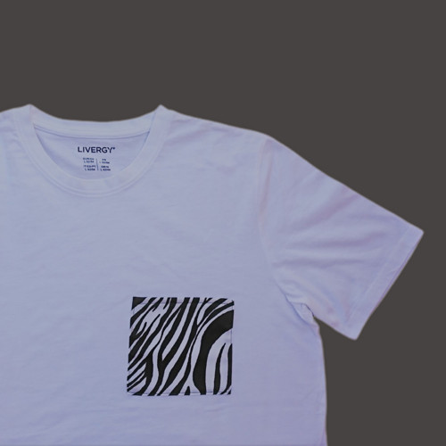 Bílé tričko Zebra Pocket