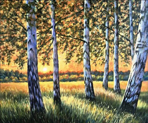Zlatý podvečer 60x50cm