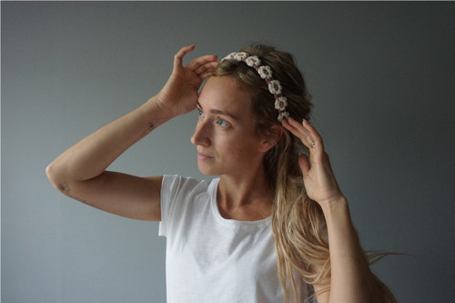 Čelenka Rozkvetle pudrová