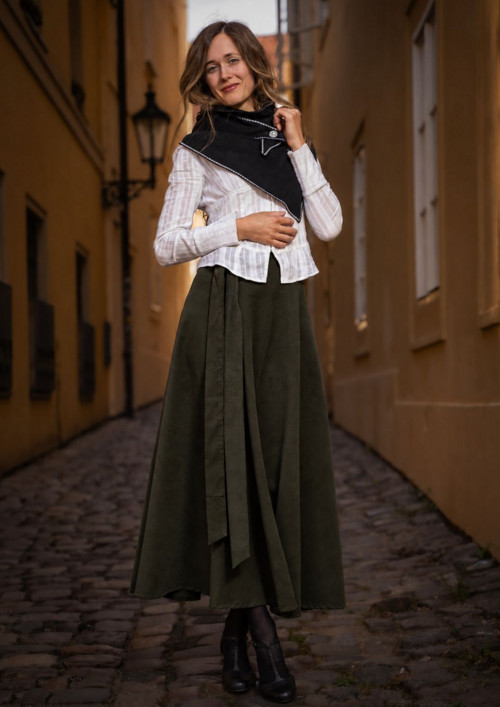 Půlkolová Manšestrová - Khaki — foto 1