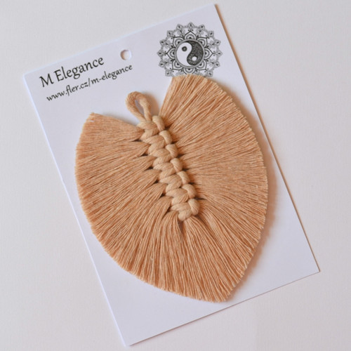 Macramé pírko - biscuit