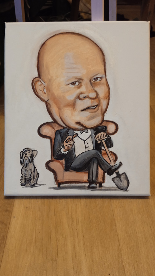 Karikatura - malba na plátno