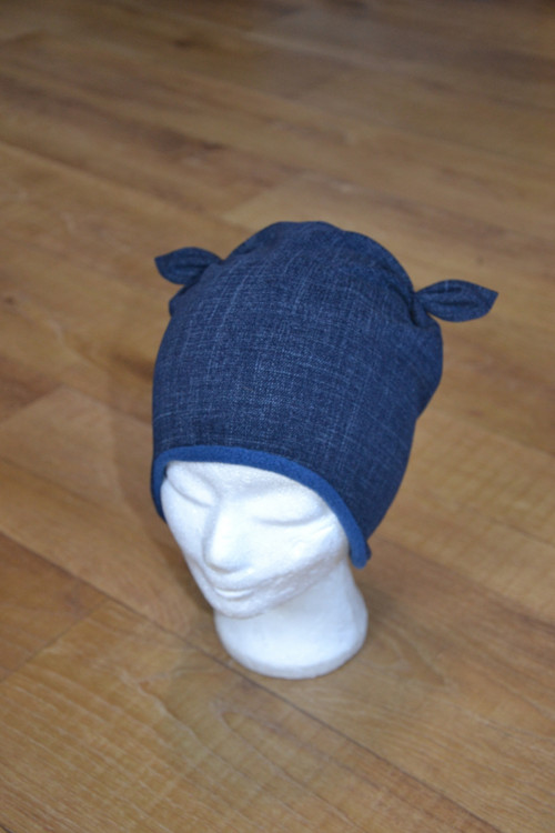 Zimní ušanka "jeans" 49-52/3cm