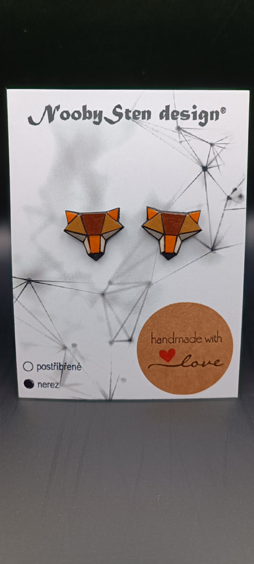 Papírové náušnice - lištičky (nerez ocel)