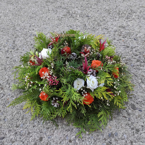 Dušičkový čečinový veniec 40 cm, dekorácia na hrob