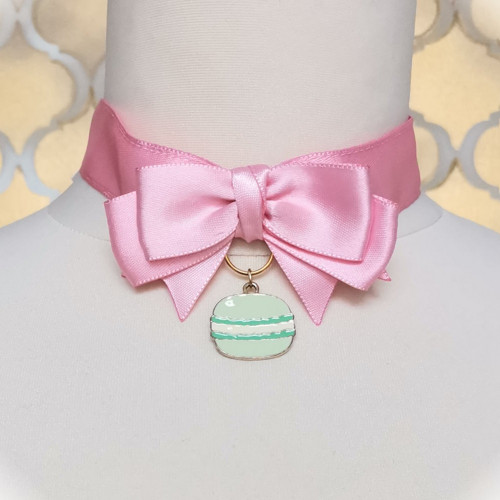 Choker Macaron Bow růžová