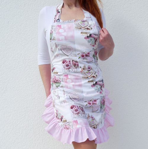 Zástěra Svatební patchwork s kanýrem