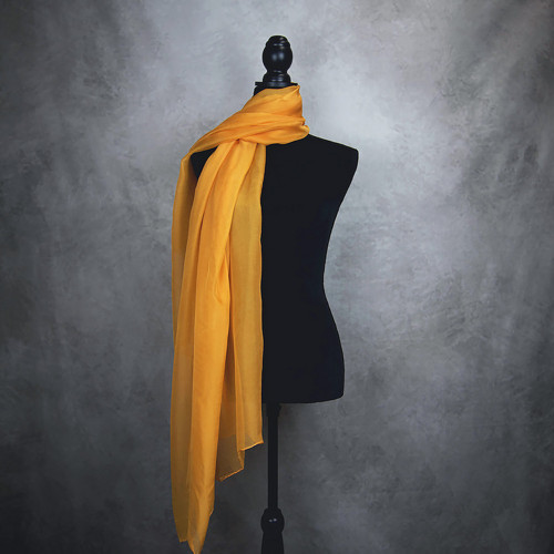 Hodvábny šál ORANŽOVÝ, 180 x 110cm, Handmade