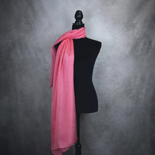 Hodvábny šál LOSOSOVÝ, 180 x 110cm, Handmade