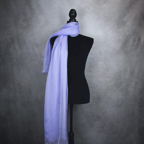 Hodvábny šál LEVANDUĽOVÝ, 180 x 110cm, Handmade