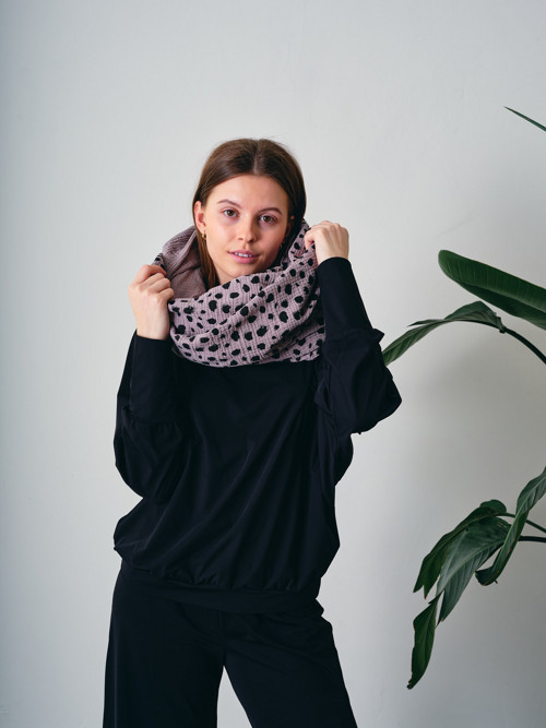 Mušelínová Tunelová Šatka - Šedá S Bodkami