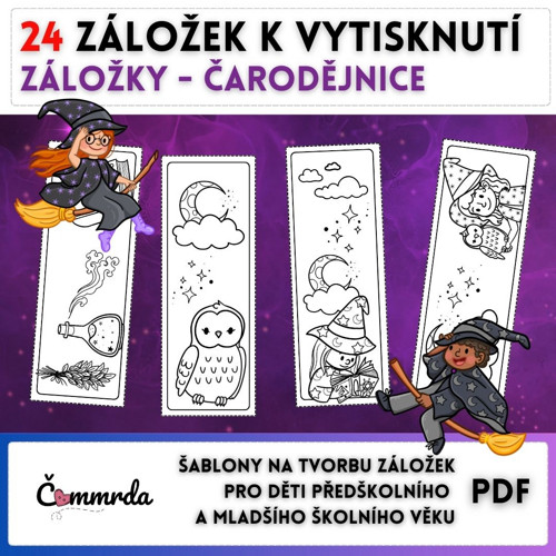 Záložky do knížky - čarodějnice (PDF k tisku)