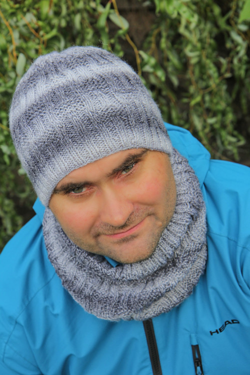 Cesta za světlem - pánský set čepice a nákrčníku