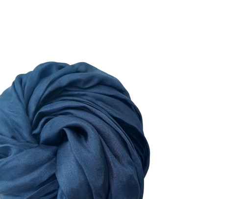 "denim blue" hedvábná šála, pléd 180x90