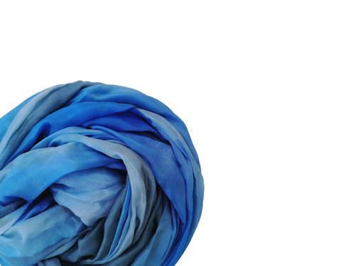 "blue&grey" hedvábná šála, pléd 180x90 skladom