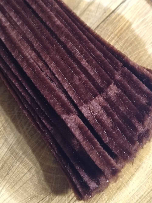 Chlupaté drátky Ø6 mm délka cca 30 cm hnědá