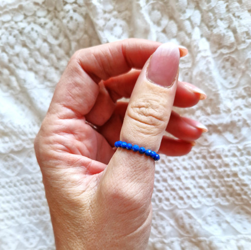 Blankytný lapis lazuli*broušený*Ag*prsten