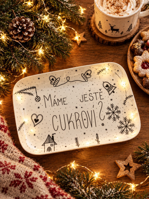 Vánoční malovaný talíř- Máme ještě cukroví?