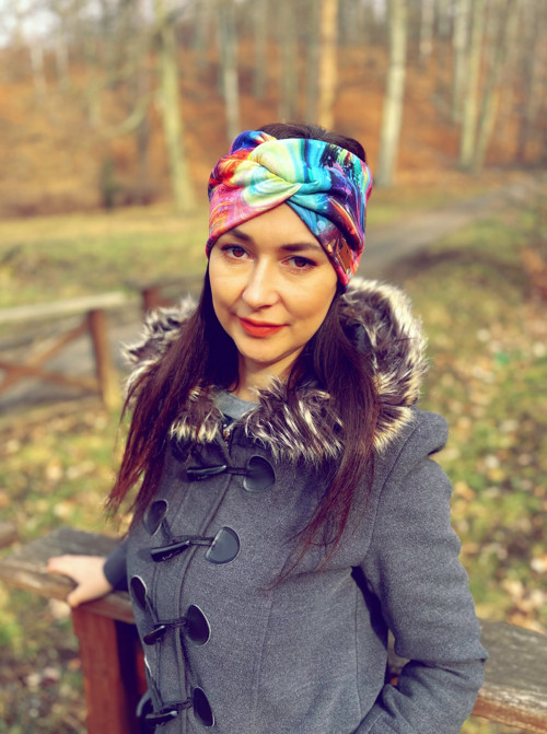 Barevná zimní čelenka SKLADEM
