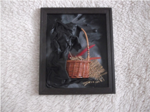 Obrázek 17x20 cm zdobený pravou kůží.