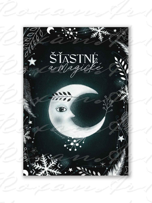 Vánoční pozdrav s měsícem - Šťastné a magické