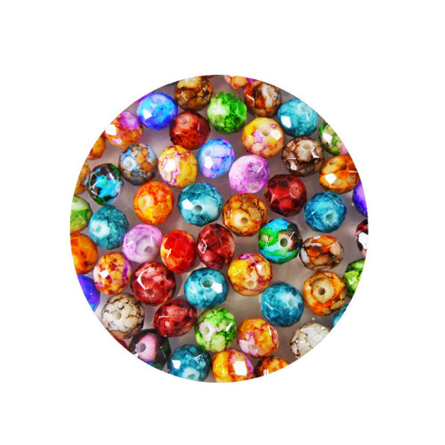 Skleněné broušené rondelky mix pestrý 8x6mm, 10ks