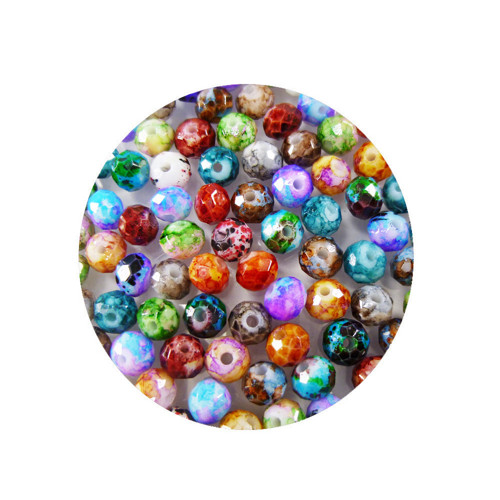 Skleněné broušené rondelky mix pestrý 6x4mm, 10ks