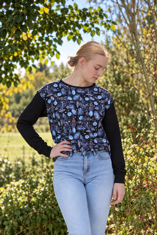 CROP mikina....makovice, XS/S
