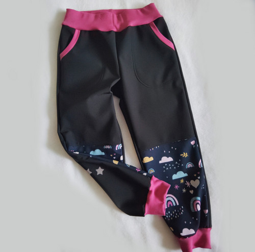 Softshell kalhoty černé +vzor