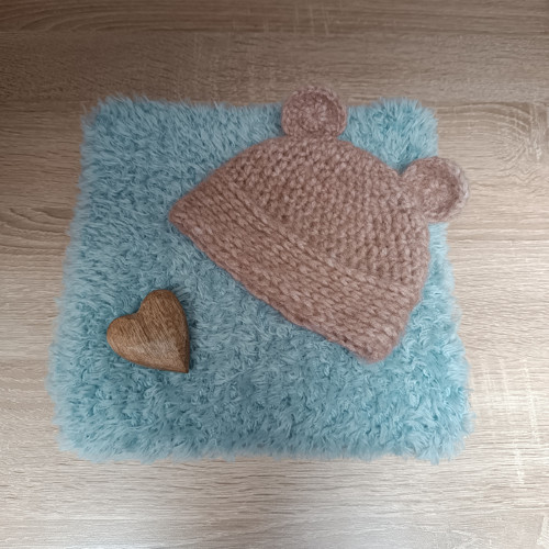 Čepička na newborn focení "medvídek"