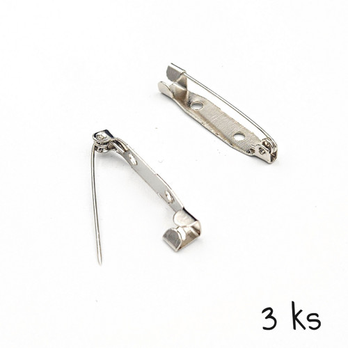 Brožový můstek - špendlík, 30 mm platinový, 5 ks