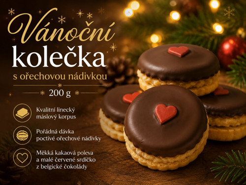 Vánoční kolečka s ořechovou nádivkou 200 g
