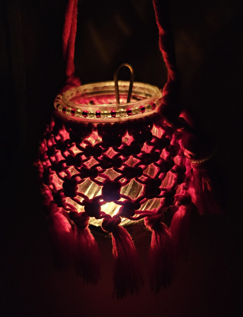 Boho Macrame Vánoční Lucernička