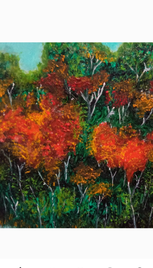 KVETOUCÍ LES 2 - olejomalba 53x73 cm